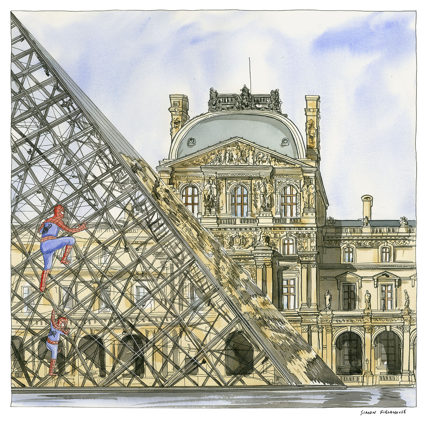 "Climbing the Art world." Louvre Paris Simon Fieldhouse Louvre Paris Climbing the Art world.